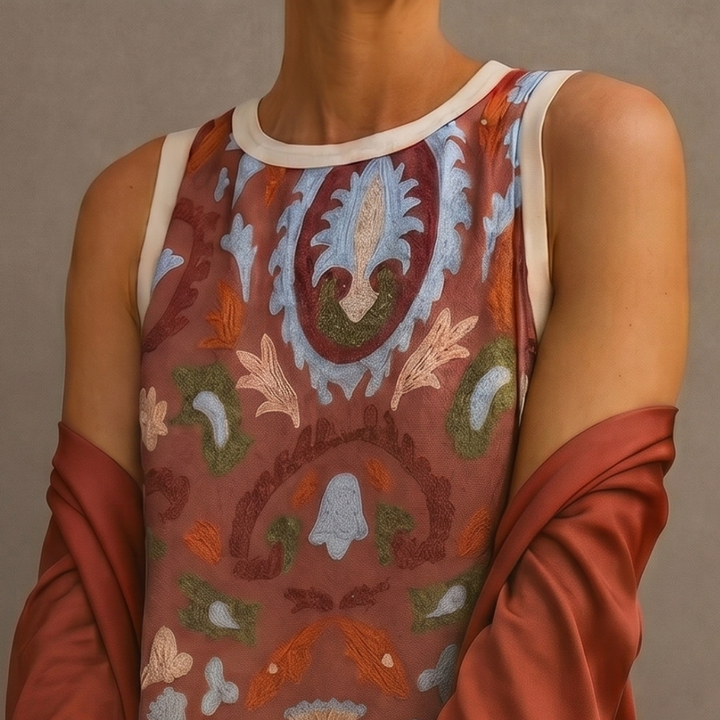 Tenue femme confortable et polyvalente: robe longue fluide et veste élégante, mode féminine.