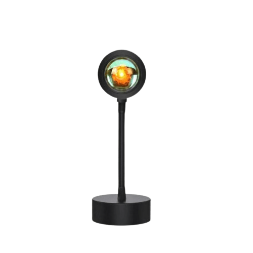 Lampe de table LED relaxante, diffuse une lumière chaude effet coucher de soleil, idéale pour une décoration d'intérieur romantique.