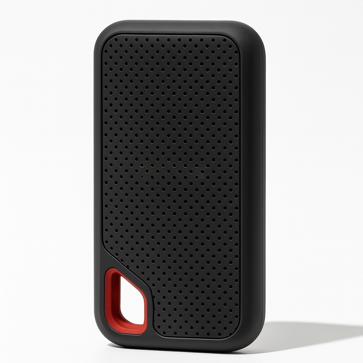 Disque dur externe SSD portable 2 To USB-C pour stockage rapide de données et sauvegarde informatique.