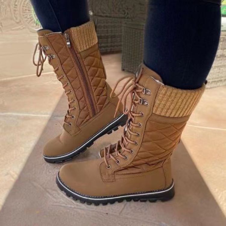 Bottes d'hiver mode pour femmes, chaudes, imperméables et antidérapantes, pour un confort total dans la neige.