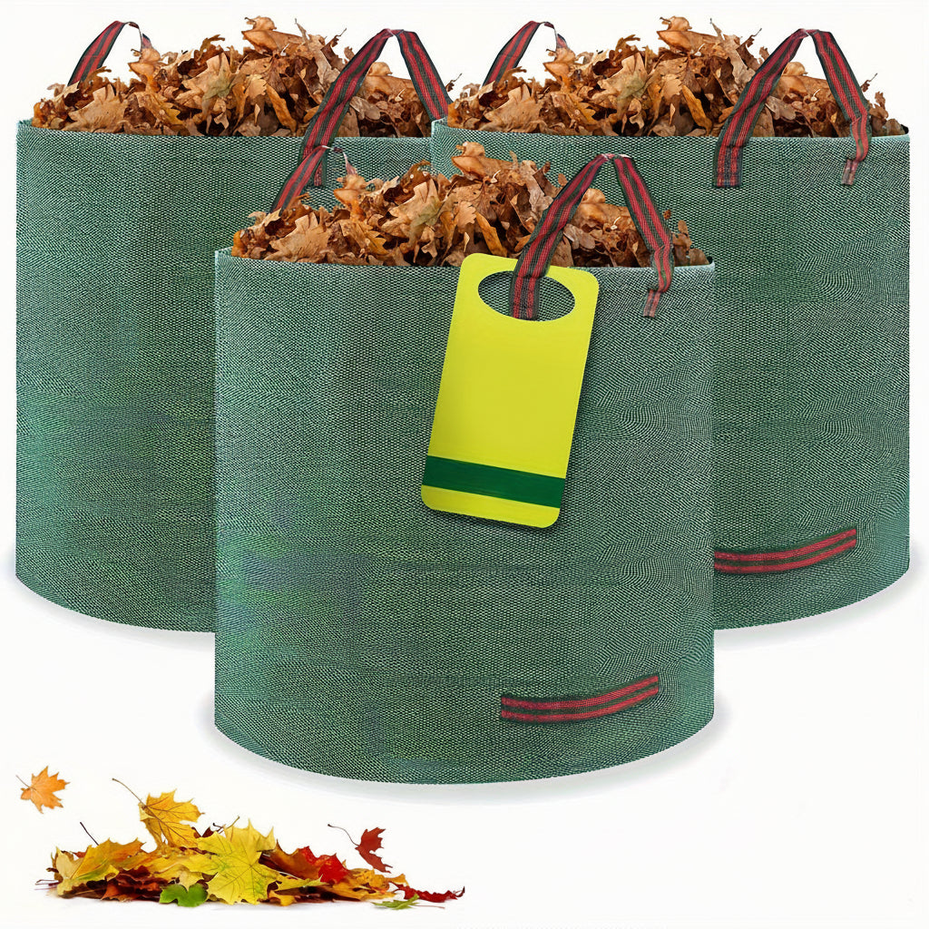 Sac de jardin robuste pour la collecte des déchets verts et feuilles, idéal pour le jardinage.