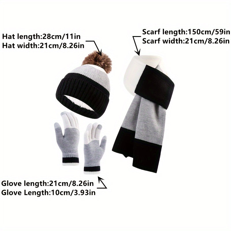Gants d'hiver tricotés, chauds et confortables, unisexe. Protègent du froid avec élégance.