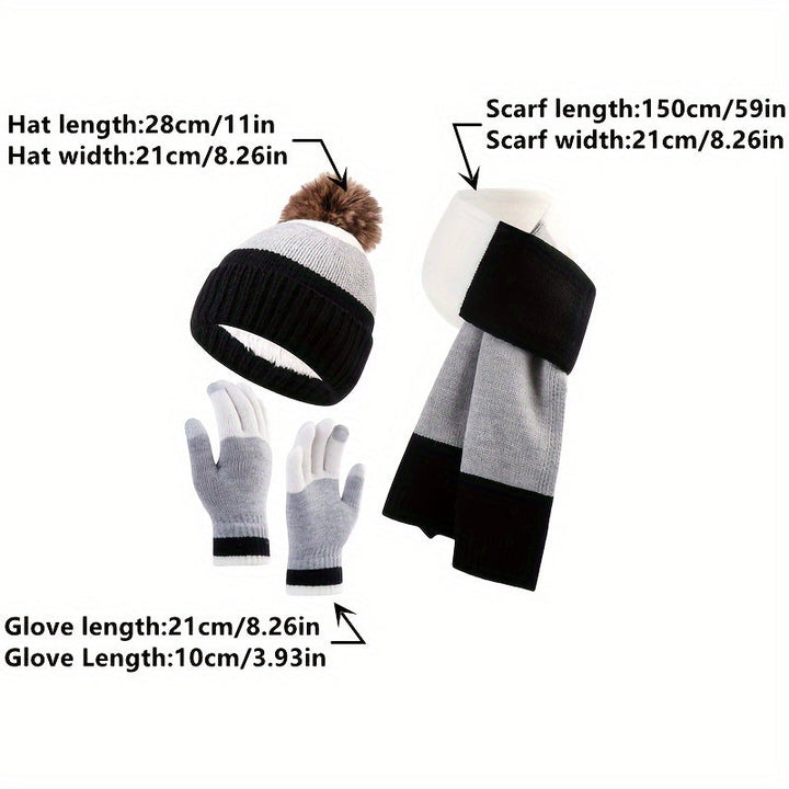 Gants d'hiver tricotés, chauds et confortables, unisexe. Protègent du froid avec élégance.