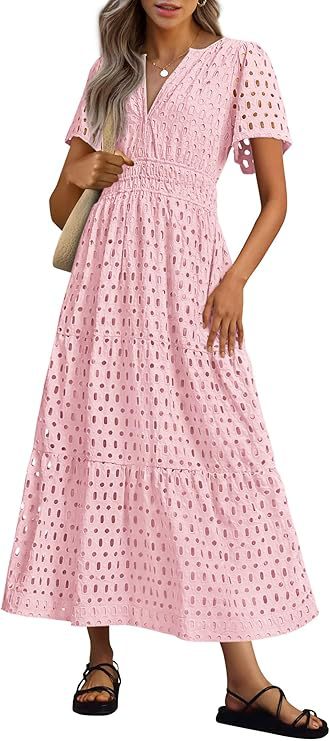 Robe d'été fluide femme, élégante et décontractée, parfaite pour la plage.