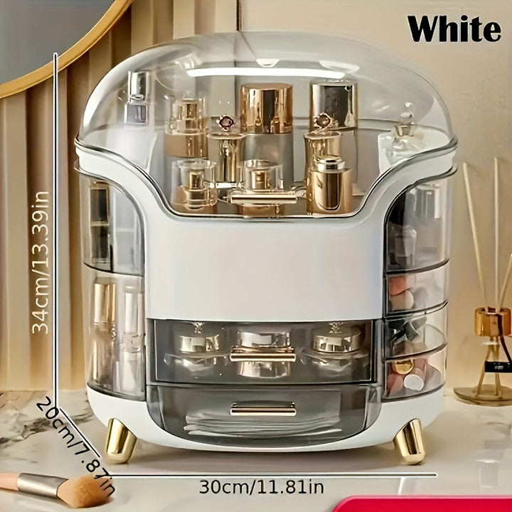 Rangement maquillage pour femmes, idéal sur coiffeuse ou dans salle de bain, design moderne.