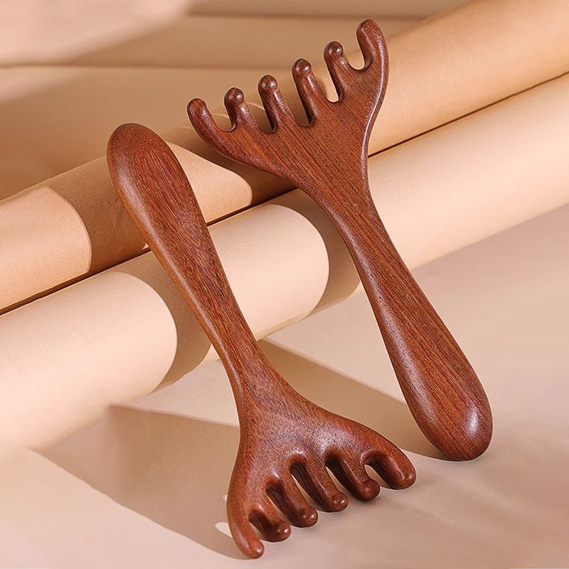 Six griffes pour un massage corporel et crânien doux, stimulant la circulation sanguine.