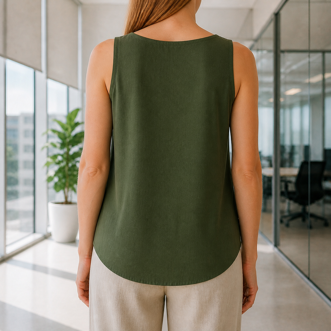 Haut femme décontracté fluide, débardeur sans manches très confortable pour l'été.