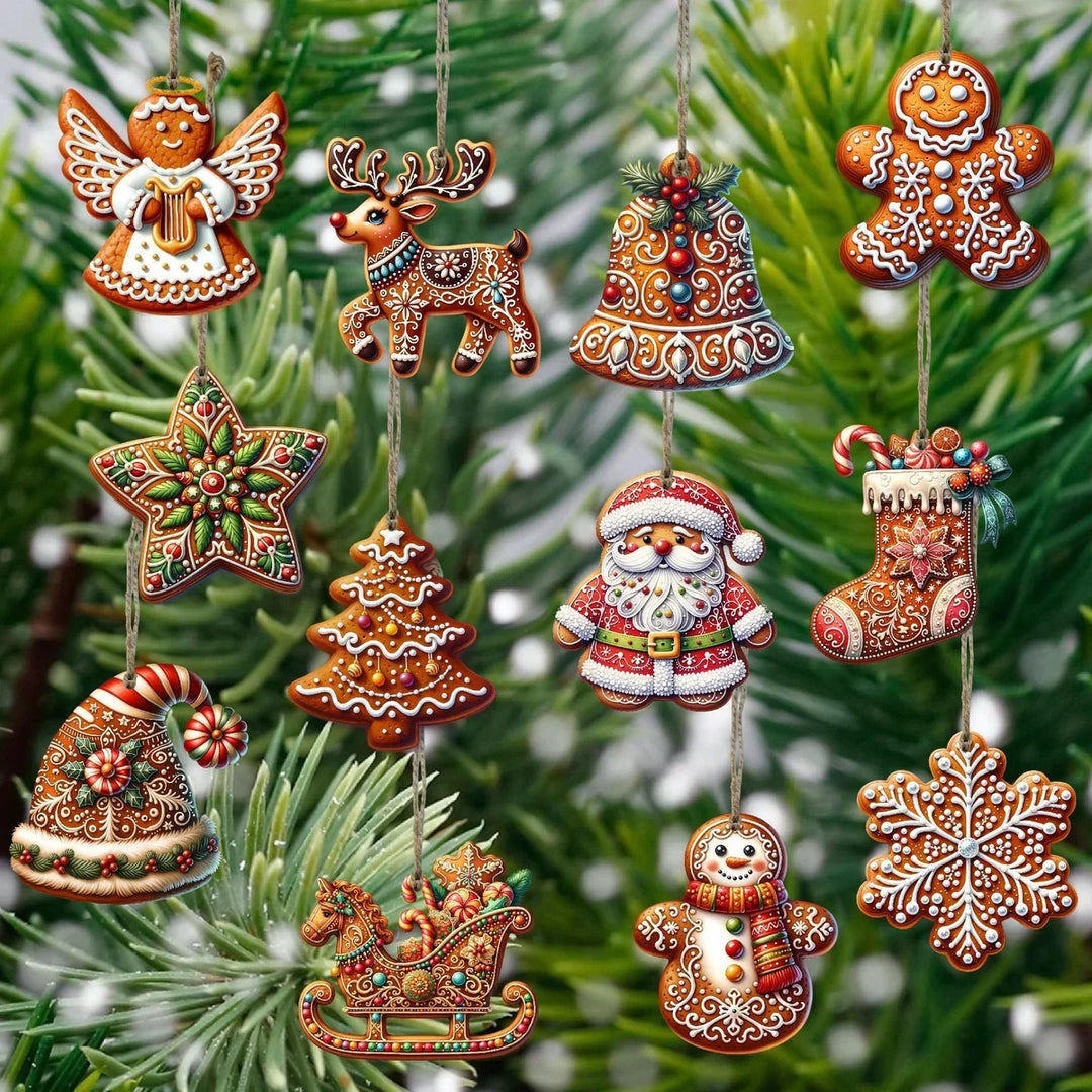 Gros plan sur une décoration de Noël en bois, artisanale, détails sculptés, ornement de sapin rustique fait main.