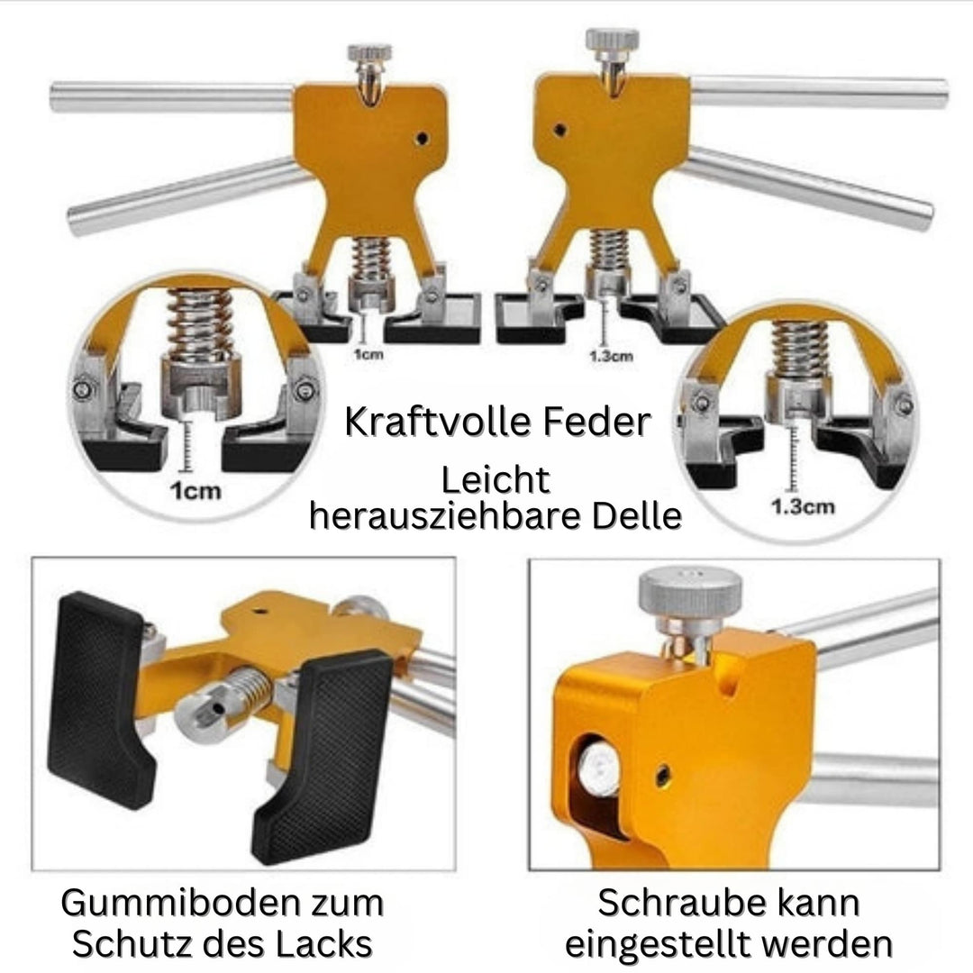 Kit débosselage voiture professionnel pour éliminer les bosses et enfoncements de la carrosserie sans peinture.