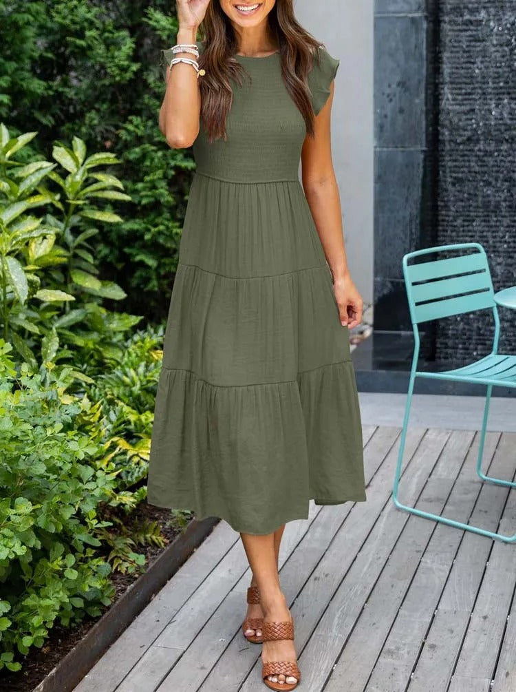 Robe raffinée pour femme, à la fois élégante et confortable, avec un effet ventre plat subtil.