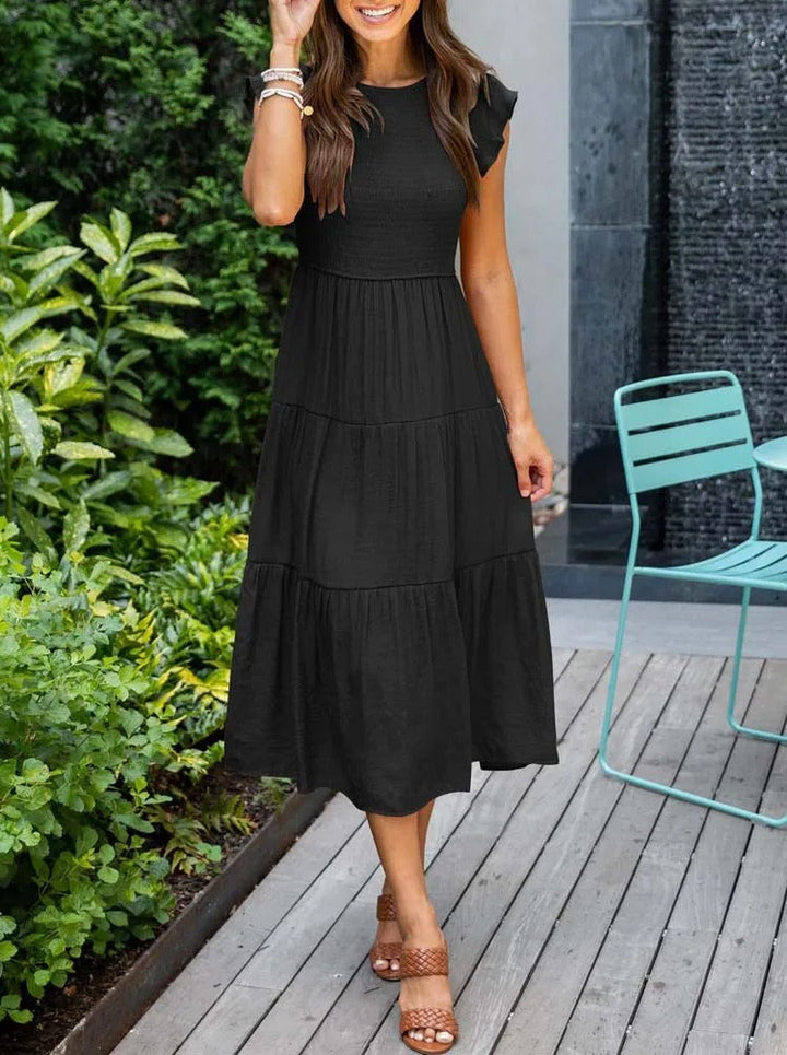 Robe raffinée pour femme, élégance intemporelle, confort optimal et effet ventre plat discret.