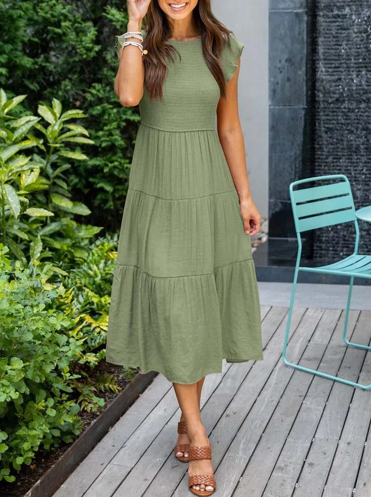 Robe femme élégante, raffinée et confortable. Son effet ventre plat met en valeur votre silhouette.
