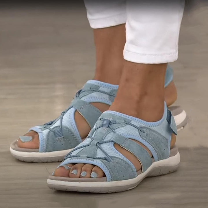 Chaussures sandales femme bout ouvert, brides réglables, soutien et confort ergonomique pour marche et loisirs.