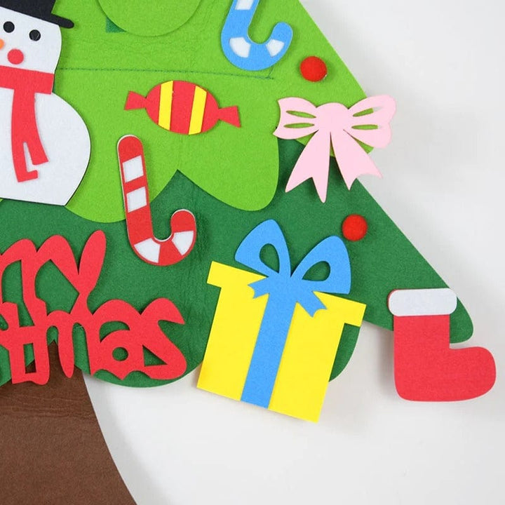 Sapin de Noël créatif Montessori interactif en feutre. Jouet d'éveil lumineux pour enfants et décoration familiale.