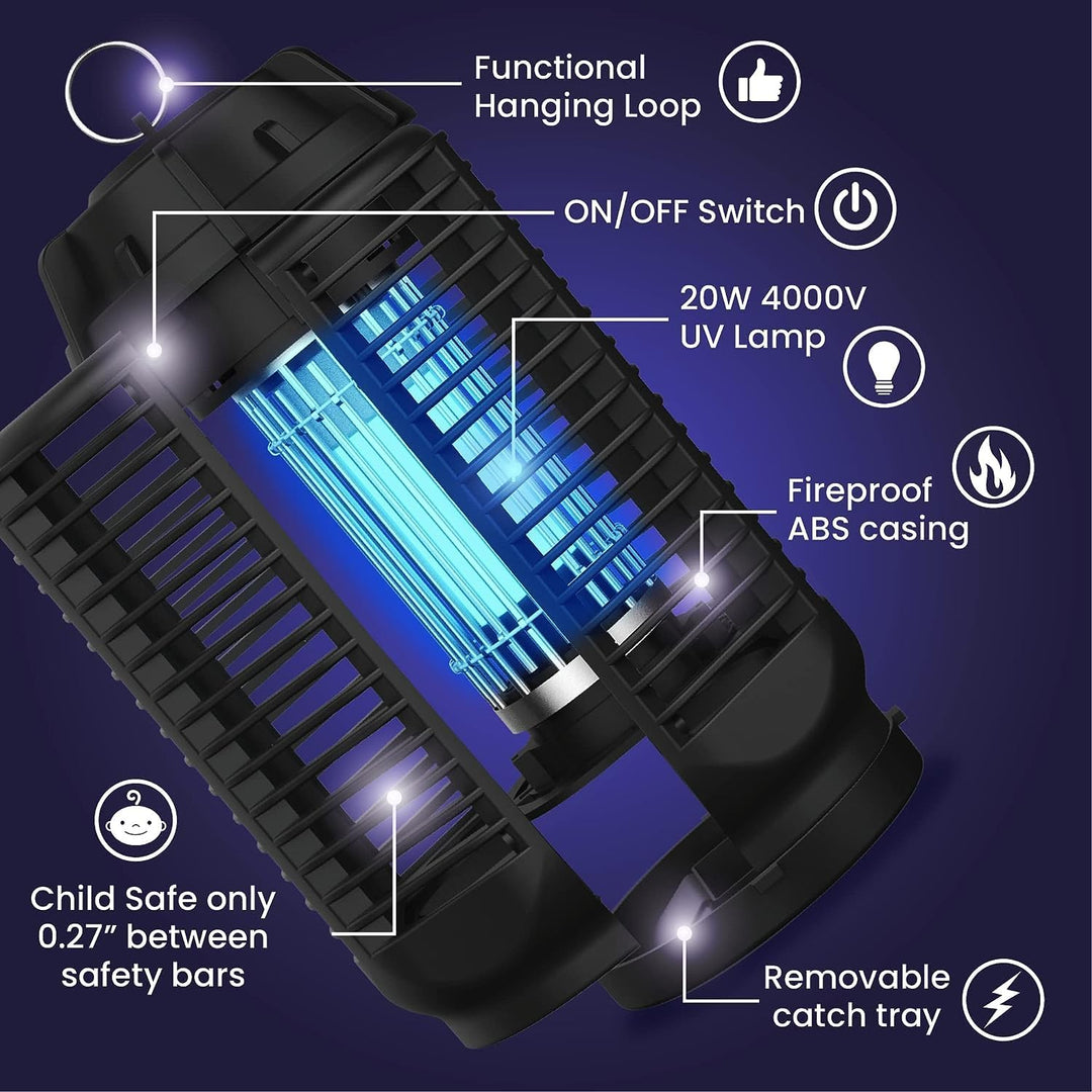 Anti-moustique électrique UV silencieux pour chambre et maison. Exterminateur d'insectes discret.
