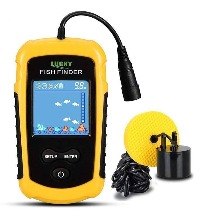 Détecteur de poisson sonar portatif avec écran rétroéclairé pour la pêche en eau douce ou salée, facile à utiliser.