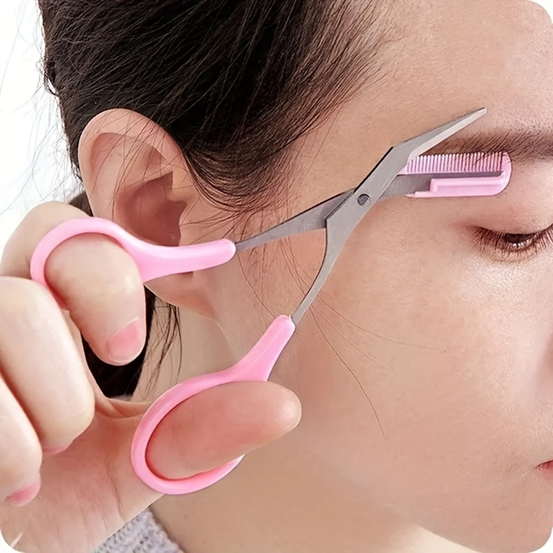 Ciseaux professionnels en acier inoxydable pour sourcils, précision et durabilité garanties.