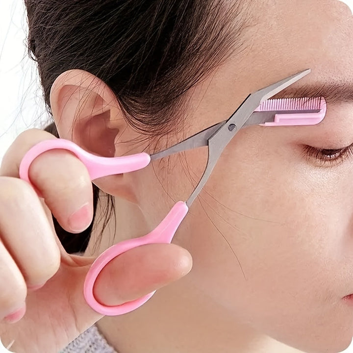 Ciseaux professionnels en acier inoxydable pour sourcils, précision et durabilité garanties.