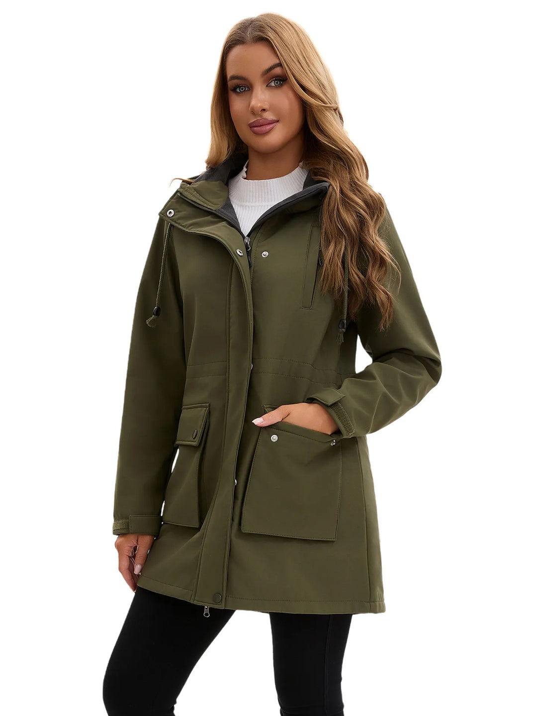 Veste femme respirante et confortable, imperméable, pour des sorties actives par mauvais temps.