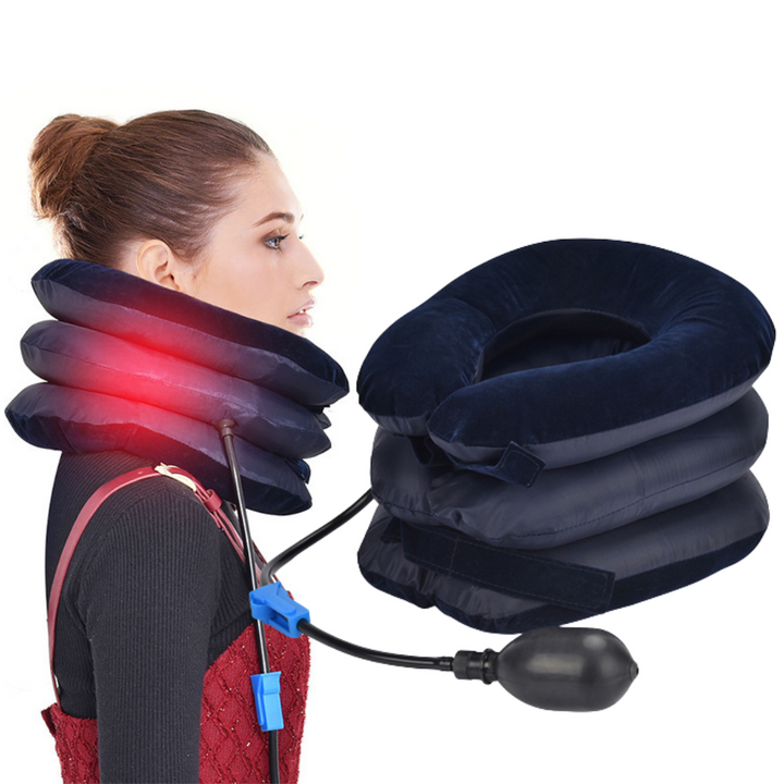 Image d'un appareil cervical gonflable pour la thérapie du cou et le bien-être, favorisant une bonne posture.