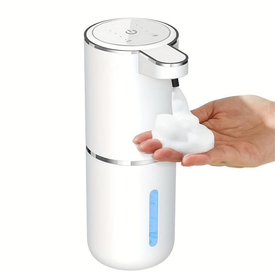 Distributeur automatique de savon mousse sans contact, rechargeable, pour hygiène maison et salle de bain.