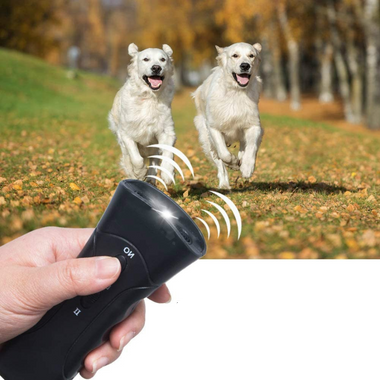 Dispositif anti-aboiement et de dressage par ultrason, idéal pour gérer le comportement du chien.