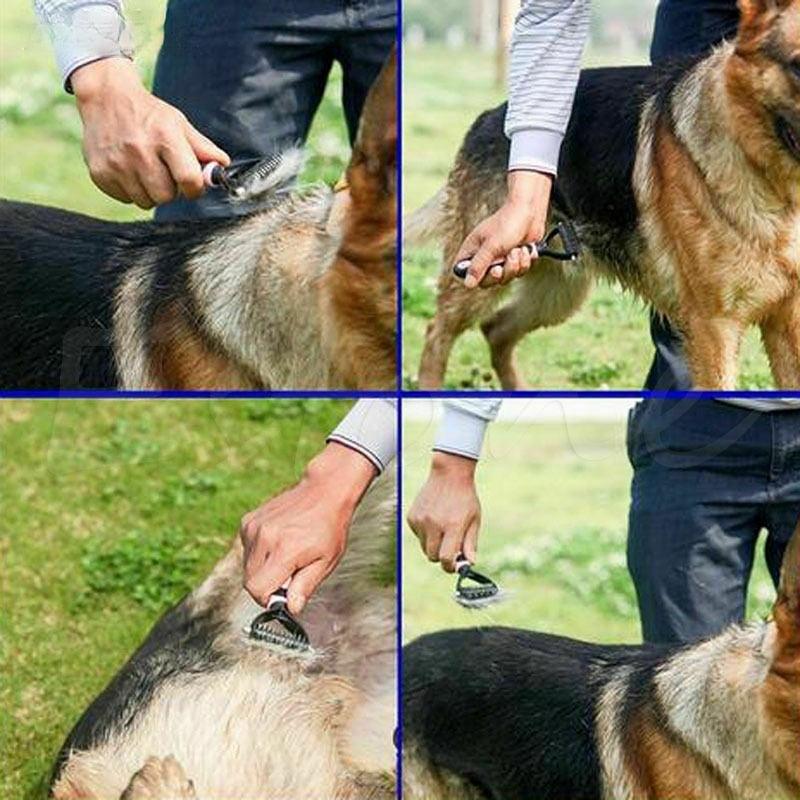 Peigne démêlant double face pour chiens et chats. Toilettage efficace, retire sous-poil, anti-nœuds et soin confort.