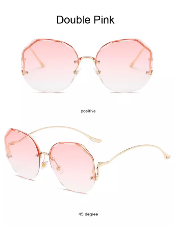Lunettes de soleil dégradées, style luxe unisexe, sans monture, protection UV, accessoire d'été tendance.