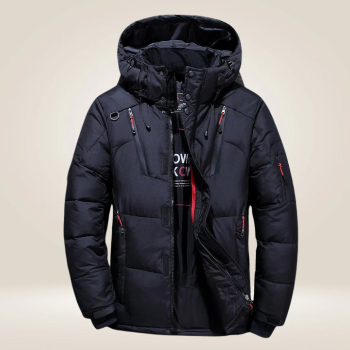 Doudoune légère homme sport, coupe-vent, déperlante, avec isolation en duvet pour l'hiver.