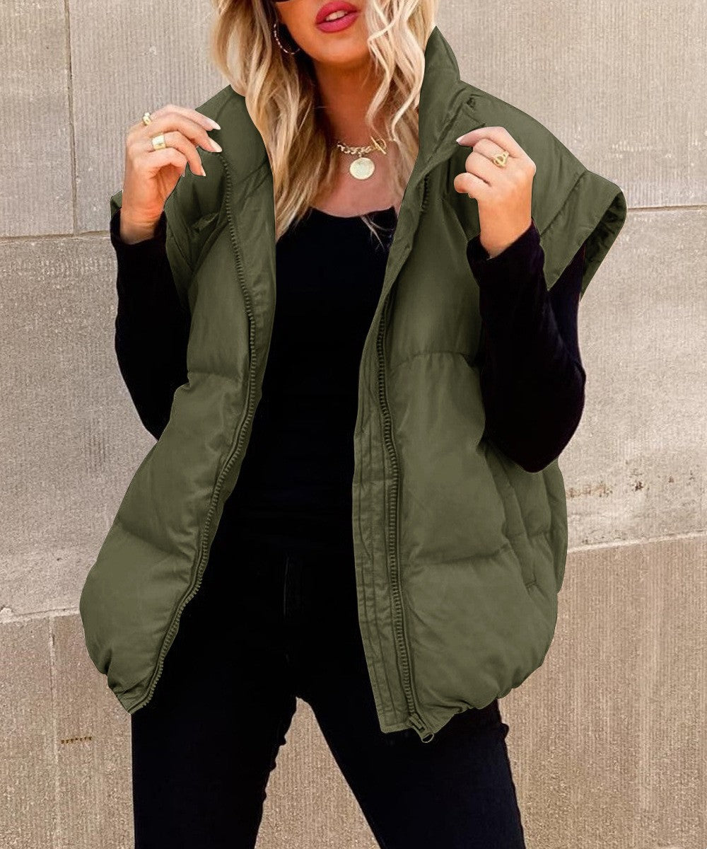 Gilet doudoune matelassée femme, coupe moderne pour un style chic et confortable cet hiver.