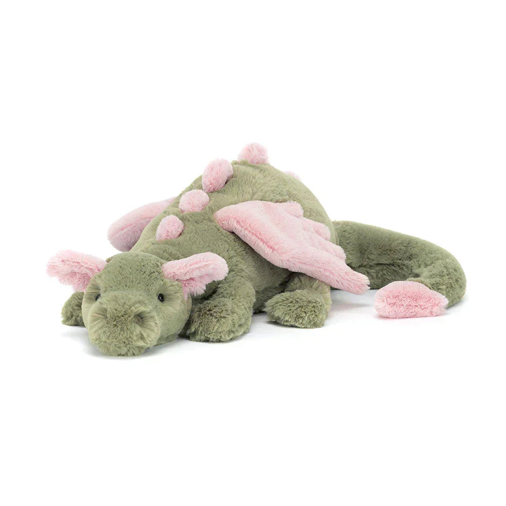 Grande peluche dragon de qualité pour des câlins infinis. Doudou doux et résistant pour enfant ou adulte.