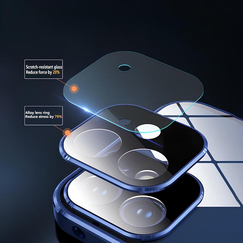 Étui de protection magnétique incassable pour iPhone 12, avec filtre anti-espion, couleur élégante.
