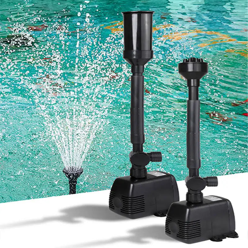 Pompe de fontaine AquaFlex Pro pour jardin extérieur, idéale pour bassin, cascade et jeux d'eau aquatiques.