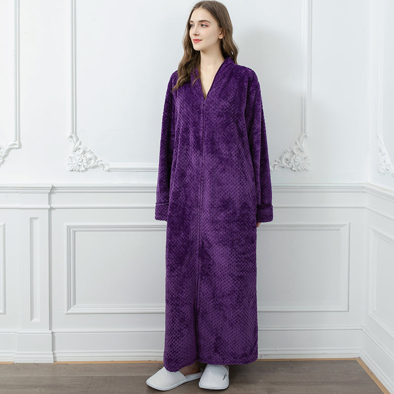 Peignoir de maison chaud et douillet VelvetNest, thermique, unisexe, en microfibre extra longue pour l'hiver.