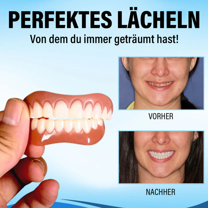 Application simple du gel d'ajustement pour prothèse dentaire, assurant confort et stabilité du dentier.