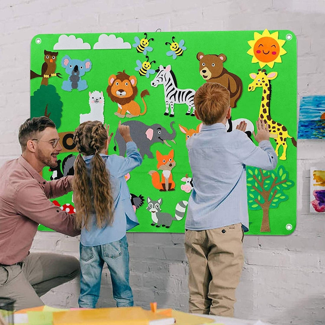 Tableau en feutre doux et durable pour enfants, support idéal pour des activités manuelles éducatives.