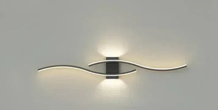 Luminaire LED blanc Lumivora Wave, vague moderne, économie d'énergie, lumière chaude pour maison.