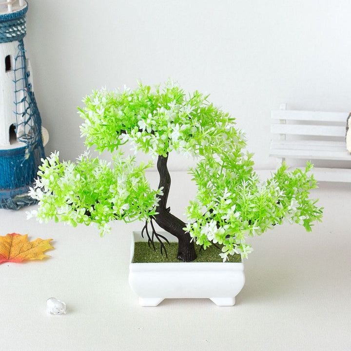 Magnifique ornement bonsaï artificiel, plante verte idéale pour décorer salon, bureau ou toute pièce de la maison.
