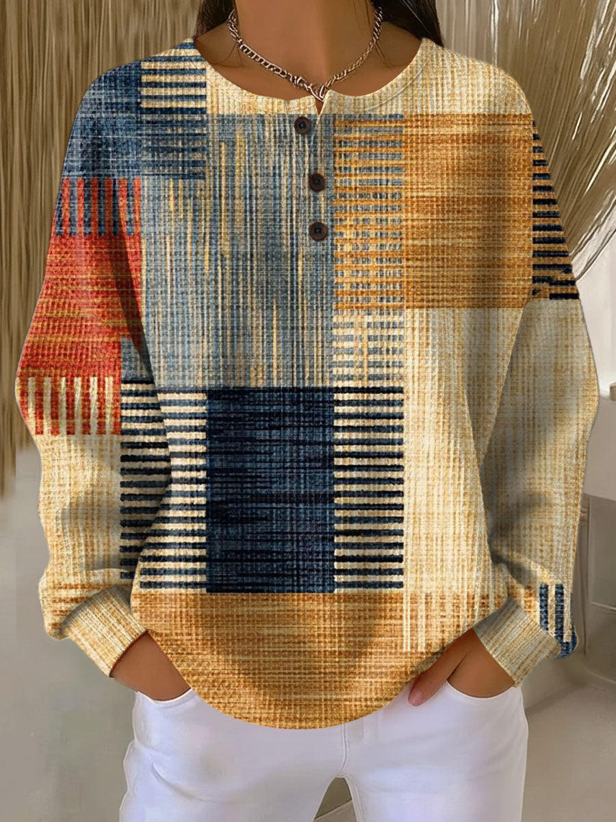 Pull femme élégant et décontracté, tricot gaufré polaire pour l'hiver.