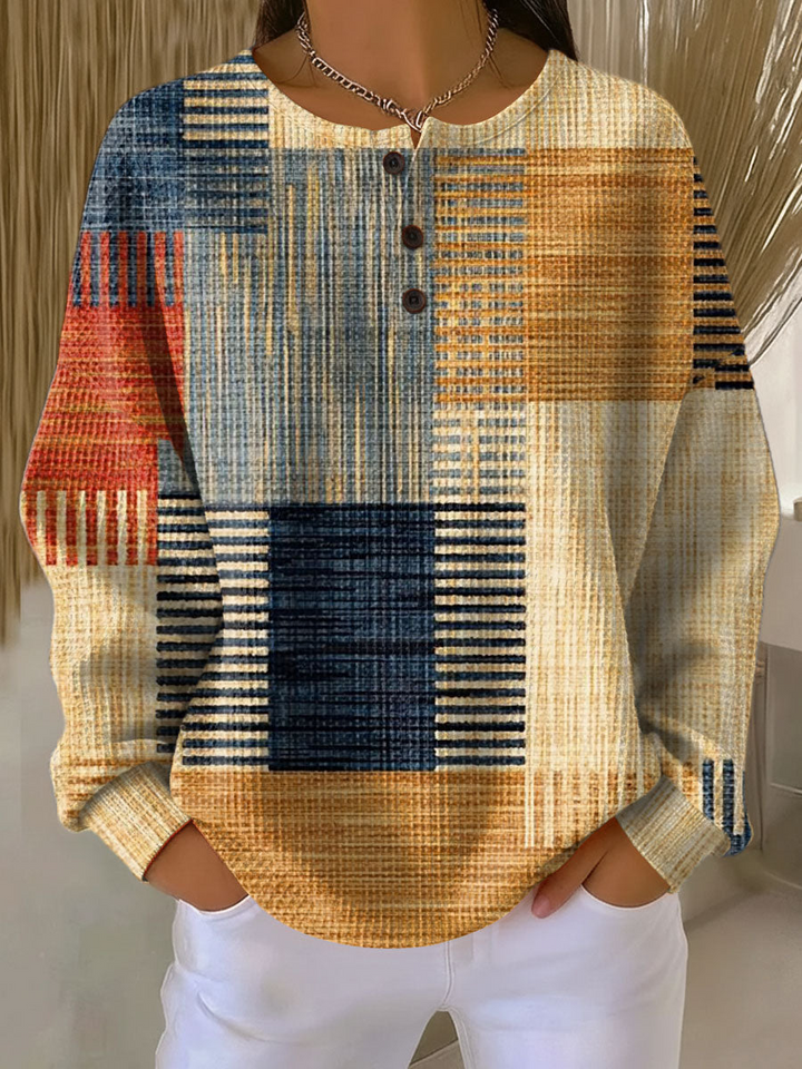 Pull femme élégant et décontracté, tricot gaufré polaire pour l'hiver.