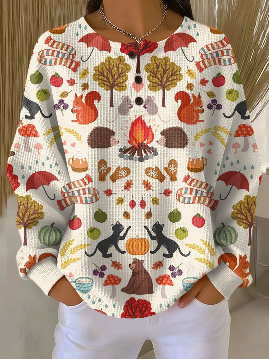 Pull femme décontracté-chic, tricot gaufré polaire, chaud pour les journées d'hiver.