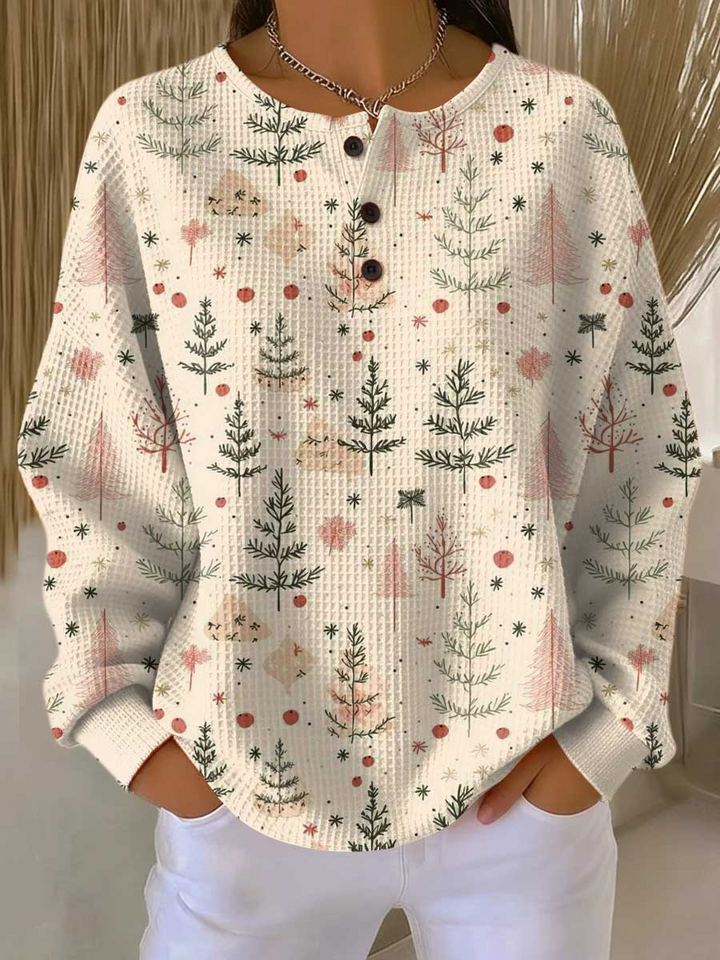 Confortable pull femme en tricot gaufré, vêtement chaud et douillet pour la saison froide.