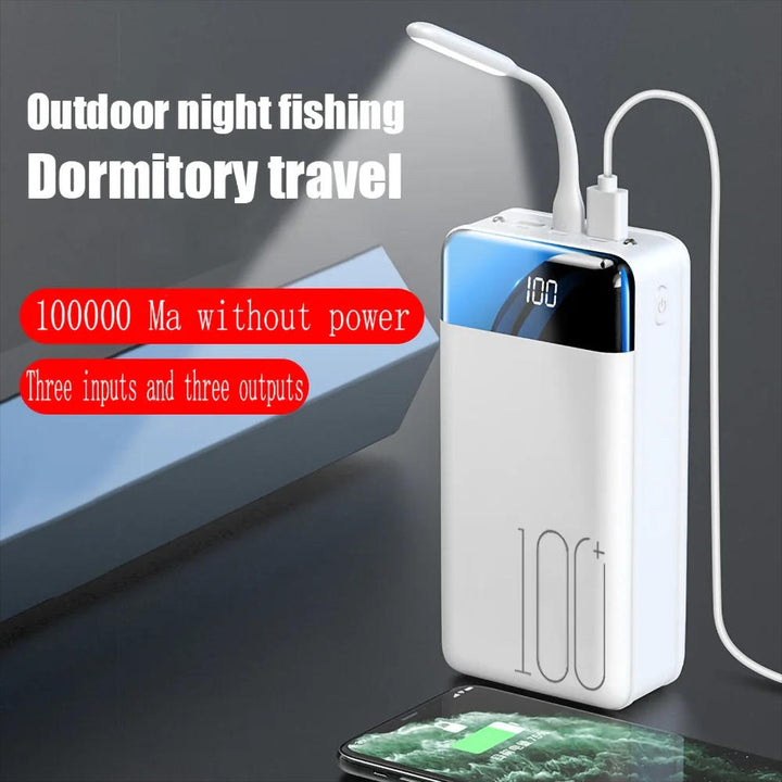 Compagnon de voyage essentiel: powerbank mobile 50000mAh pour charger téléphone et tablette partout, rapidement.