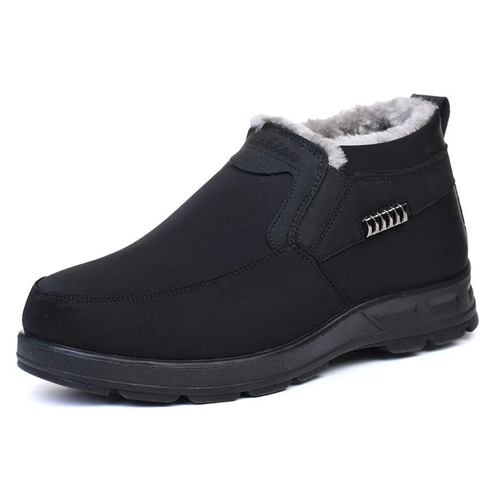 Bottes antidérapantes pour hommes, offrant stabilité et confort en hiver, avec design orthopédique et imperméable.
