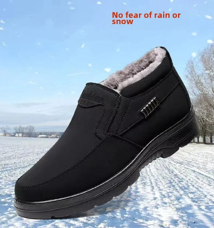 Bottes d'hiver imperméables pour hommes, conçues pour le confort, la chaleur et la sécurité sur glace et neige.