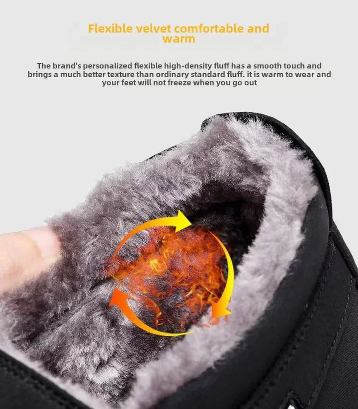 Chaussures d'hiver robustes et antidérapantes pour hommes, avec isolation thermique et design orthopédique.