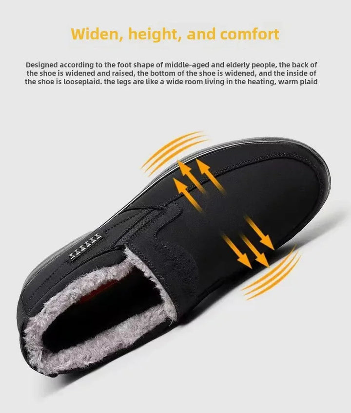 Paire de bottes d'hiver pour hommes, confortables, chaudes et entièrement imperméables pour activités extérieures.