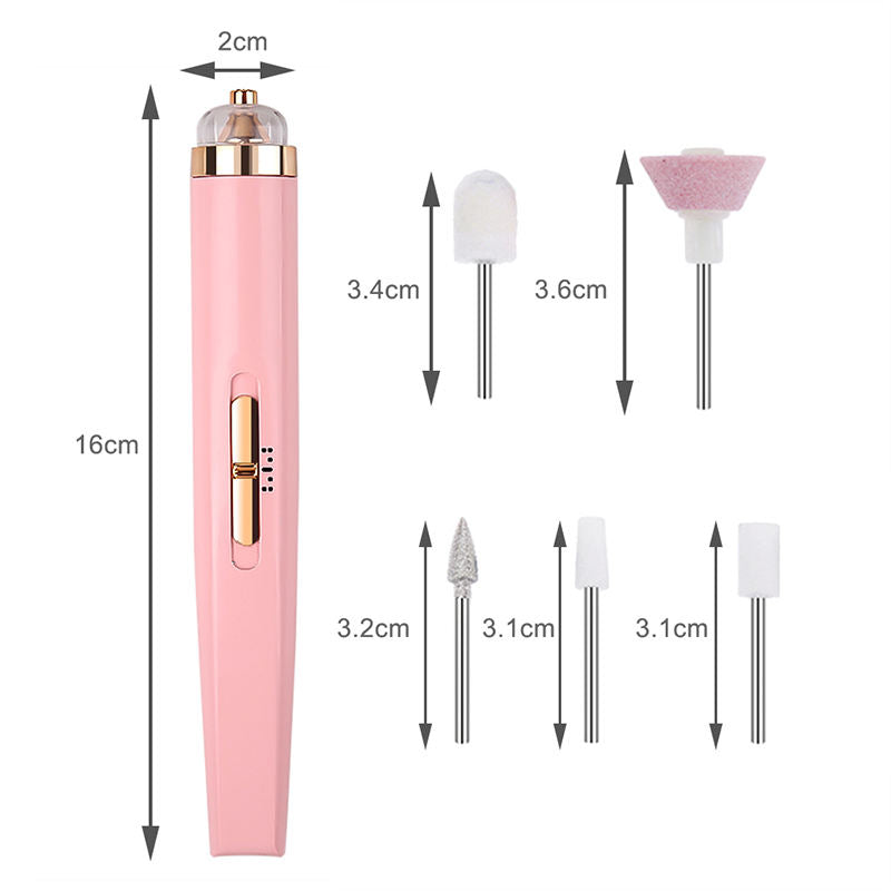 Appareil ongles électrique compact 5 en 1, parfait pour manucure portable, polissage et soin des mains.