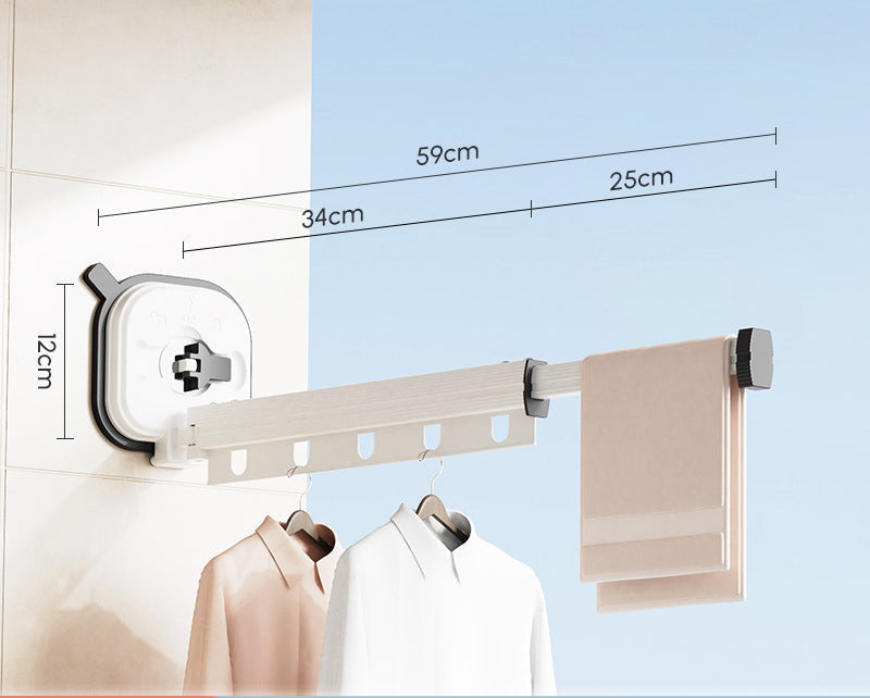 Séchoir mural compact et extensible pour sécher le linge. Fabriqué en aluminium durable, gain de place.
