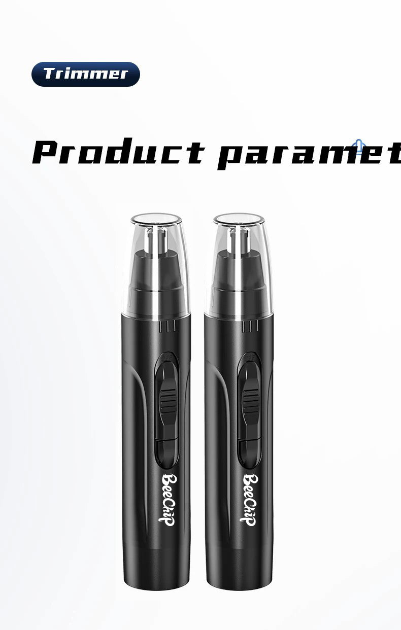 Appareil compact de rasage nez et oreilles rechargeable, parfait pour une peau douce et nette.